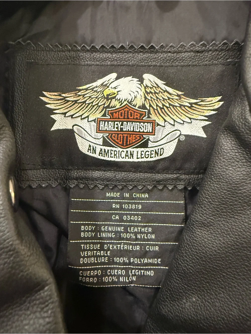 Harley-Davidson Women’s Large Genuine Leather Fringe Motorcycle Jacket